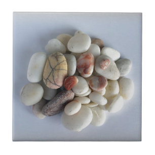 white pebbles ceramic tile