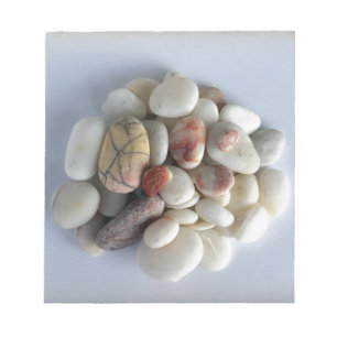 white pebbles notepad