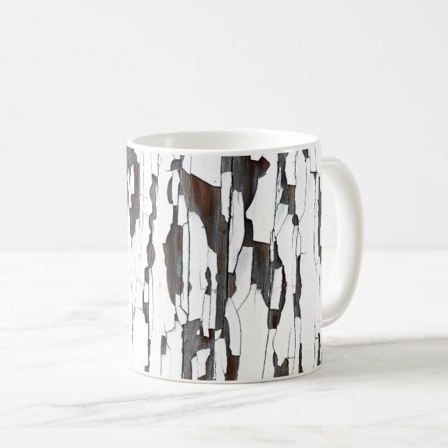 White Peeling Paint Coffee Mug (Front Right)