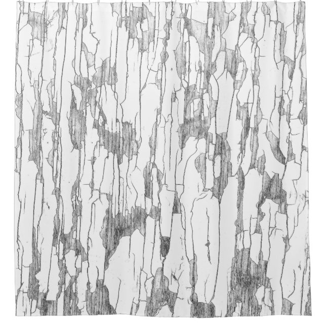 White Peeling Paint Shower Curtain (Front)