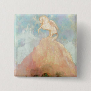 White Pegasus, c.1908 (oil on canvas) 15 Cm Square Badge