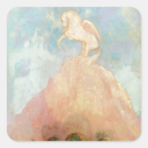 White Pegasus, c.1908 (oil on canvas) Square Sticker