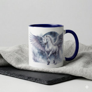 White Pegasus Moonlit Wings Celestial Dream Mug