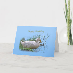 White Pekin Duck Birthday Card