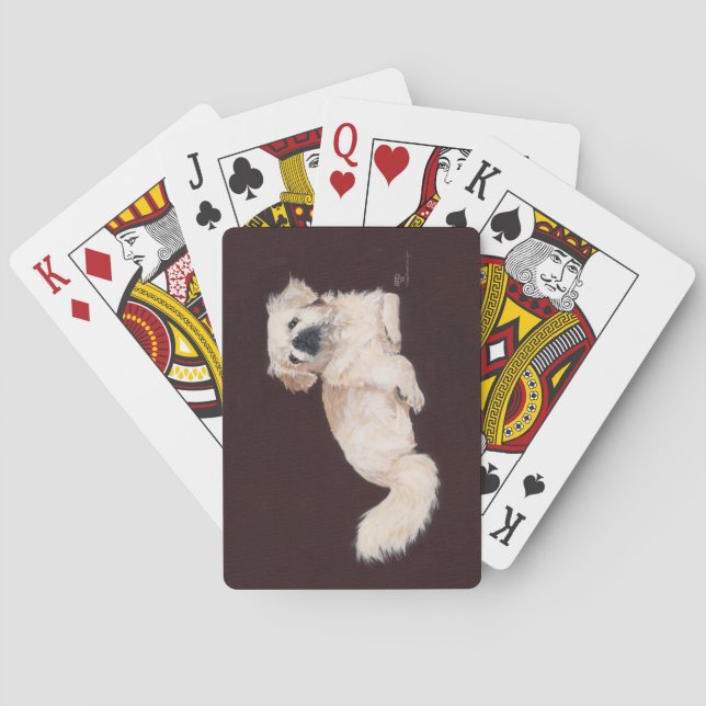 White Pekingese Dog Playing Cards (Back)