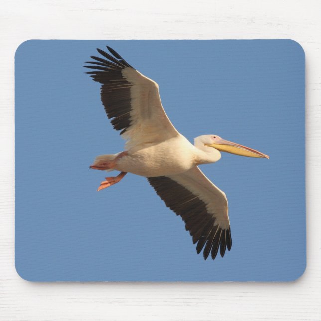 White Pelican Mouse Pad (Front)