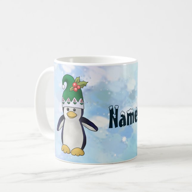white penguin coffee cup (Front Left)
