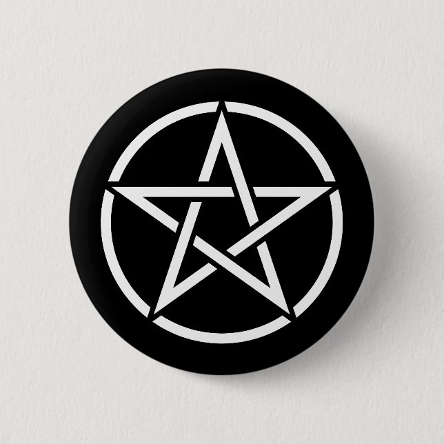 White Pentagram Button (Front)