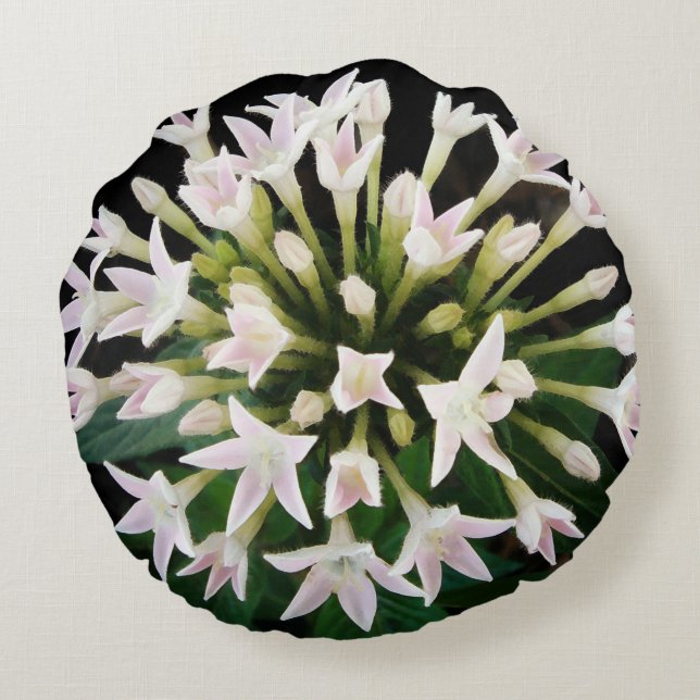 White Pentas Round Cushion (Back)