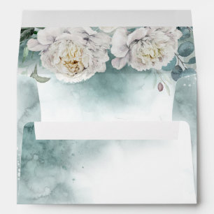White Peonies and Greenery Envelope