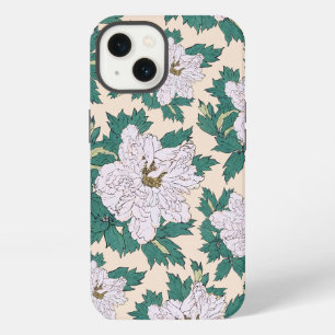 White Peonies & Green Leaves iPhone 13 Case