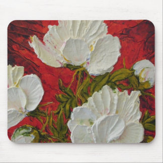 White Peonies Mousepad