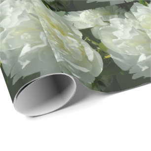 White Peonies Wrapping Paper