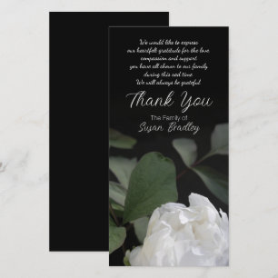 White Peony 1 Sympathy Thank You matching stamp Card