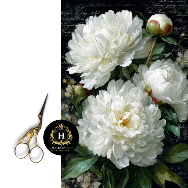 White Peony Blossom Decoupage Tissue Paper (Turn an Old Trunk into a Botanical Treasure Chest)