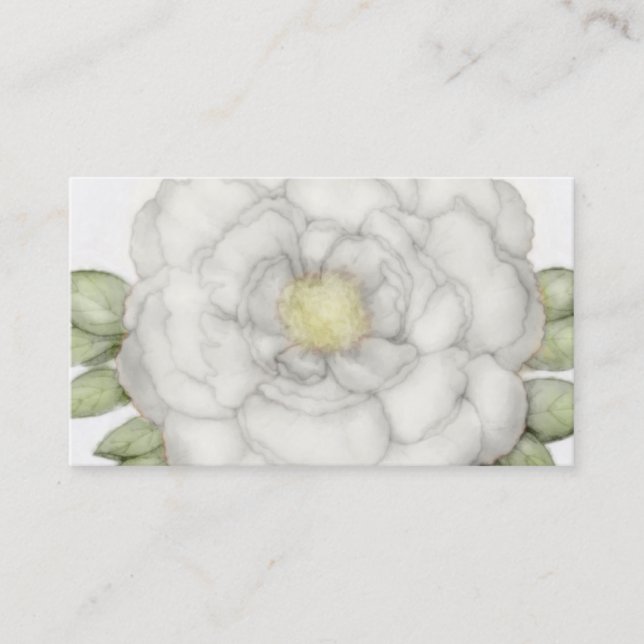 White Peony  Business Card (Front)