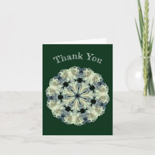 White Peony Flower Abstract Art Thank You Card