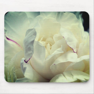 White Peony Flower  Mouse Pad