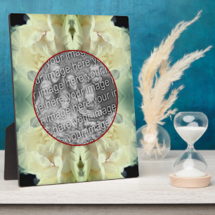 White Peony Flower Petals Create Your Own Photo  Plaque