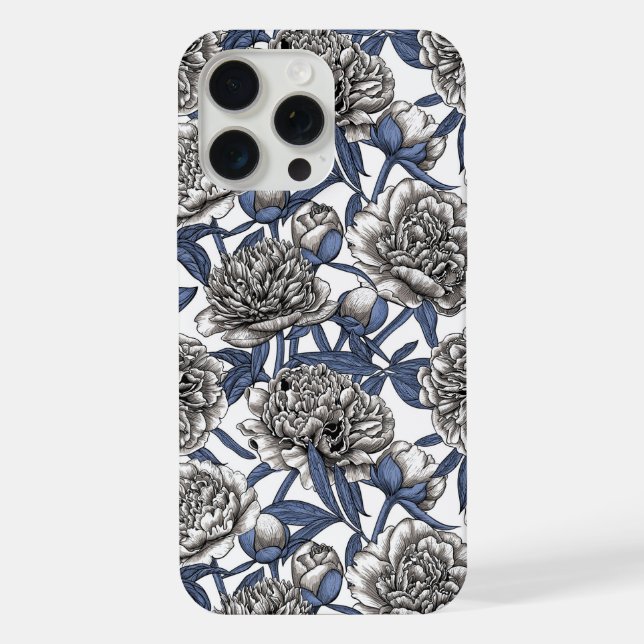 White peony flowers iPhone case (Back)