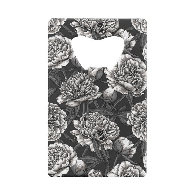 White peony flowers on dark grey (Front)