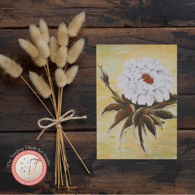 White Peony Holiday Card (Creator Uploaded)