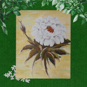 White Peony Jigsaw Puzzle