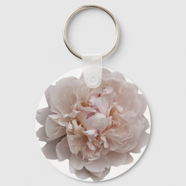 White Peony Keychain (Front)