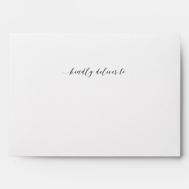White peony Kindly Deliver and Return Address Envelope (Front)