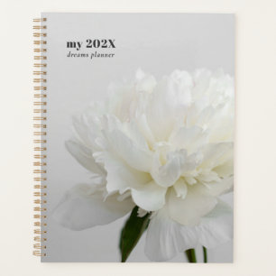 White Peony Minimalist Planner