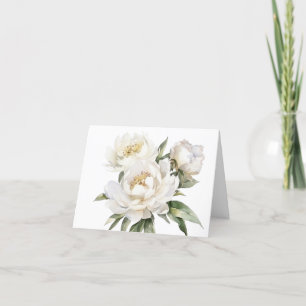White Peony note Card