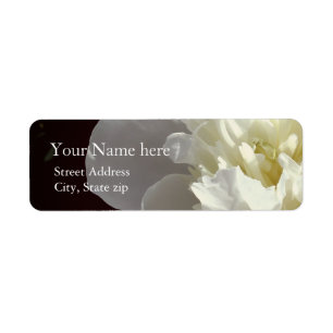 White Peony Return Address Label