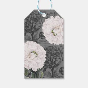 White Peony Romantic Grey Gift Tags
