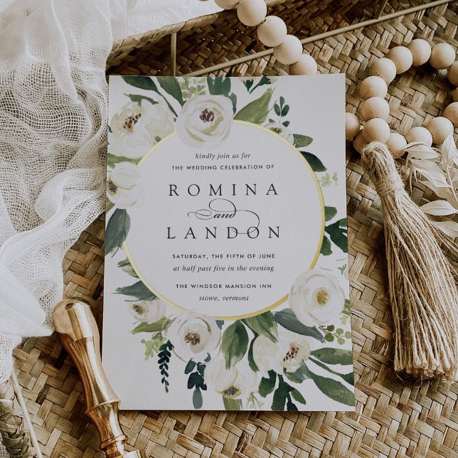 White Peony | Round Floral Frame Wedding (Creator Uploaded)