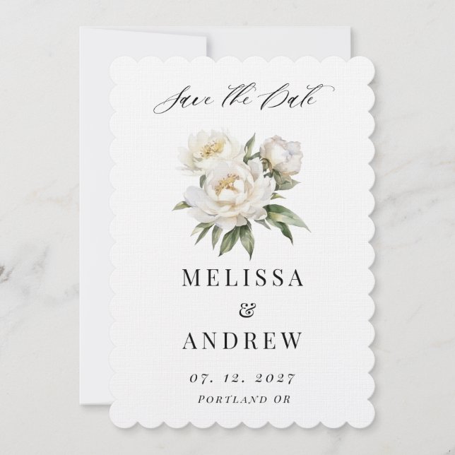 White Peony Save the Date (Front)