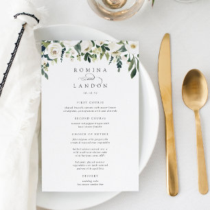 White Peony Watercolor Floral Frame Wedding