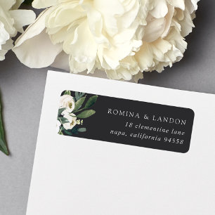 White Peony   Watercolor Floral Return Address Return Address Label
