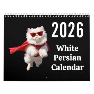 White Persian Cat Calendar