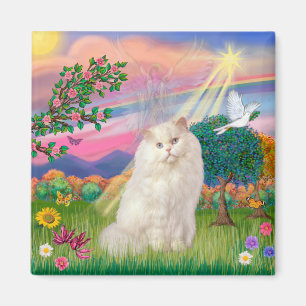 White Persian Cat - Cloud Angel Magnet