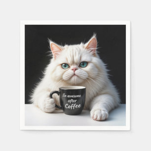 White Persian Cat Humour Napkin