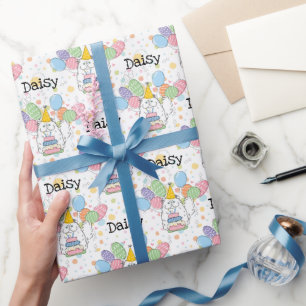 White Persian Cat Longhair Birthday Wrapping Paper