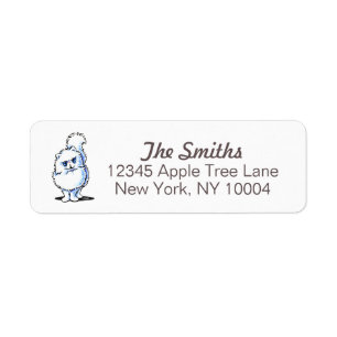 White Persian Cat Off-Leash Art™ Simple Return Address Label