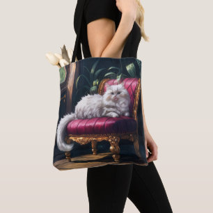 White Persian Cat Tote Bag