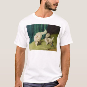 White Persian Cat with Two Kittens T-Shirt