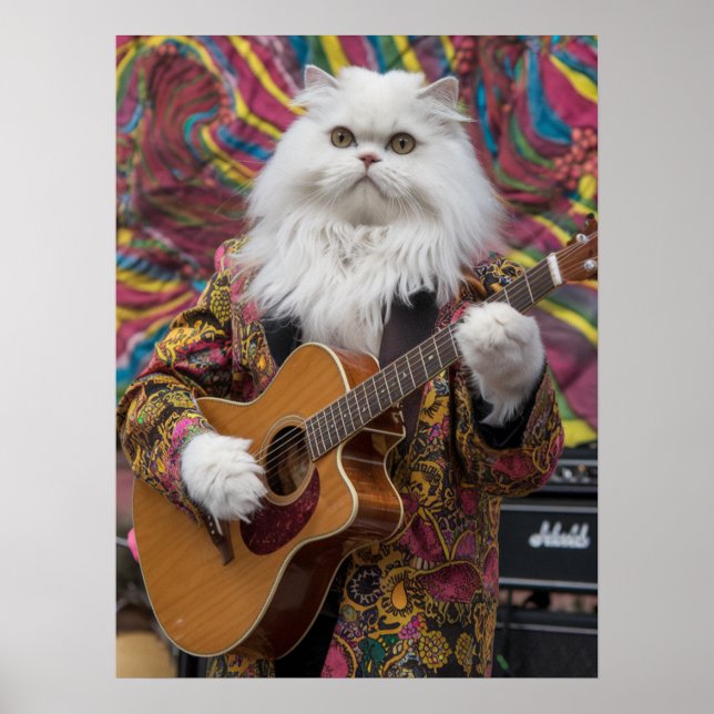 White Persian Rocker Poster (Front)