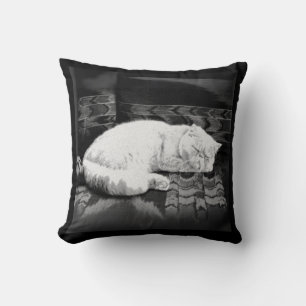 White Persian Sleeping Cat Cushion