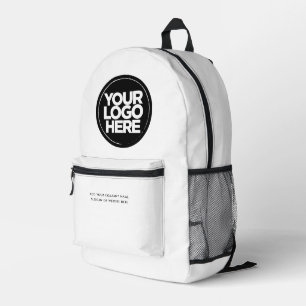 White Personalised Corporate Logo and Text Printed Backpack