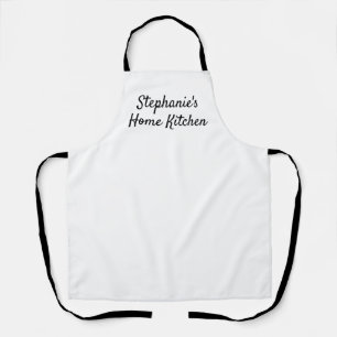 White personalised home kitchen apron