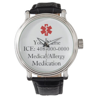 White Personalised Medical ID Watch