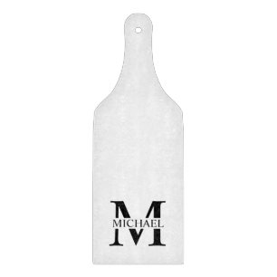 White Personalised Monogram and Name Cutting Board